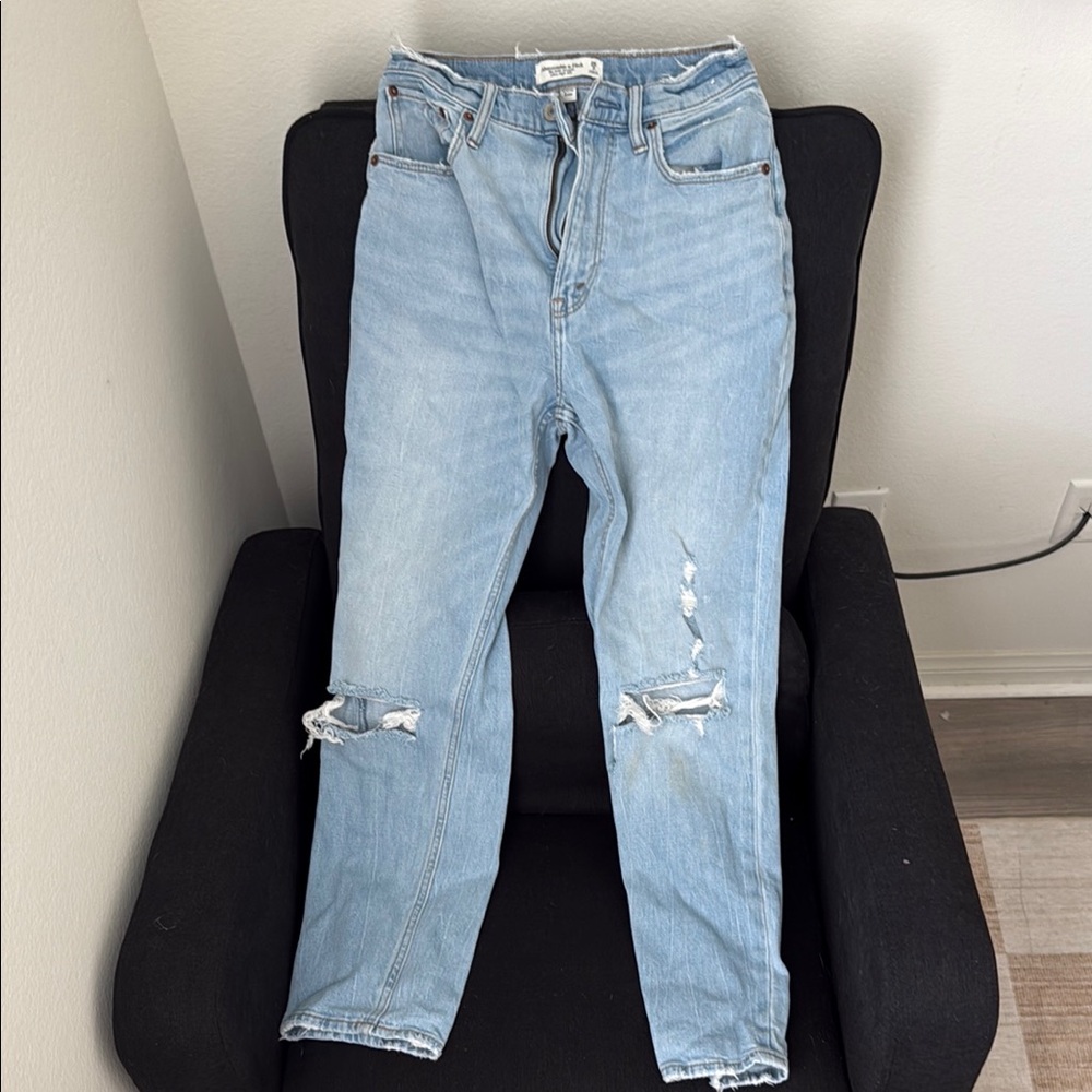 Abercrombie and fitch the ankle straight ultra high rise curve love jeans 2L